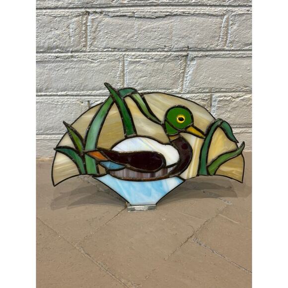 Vintage 60S 70S Handmade Stained Glass Sun Catcher Decoy Duck - Picture 2 of 7
